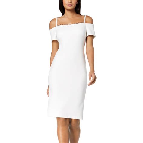 calvin klein white cocktail dresses|More.